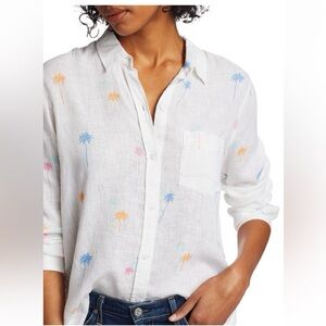 Rails Charli Linen Blend Neon Palms Shirt